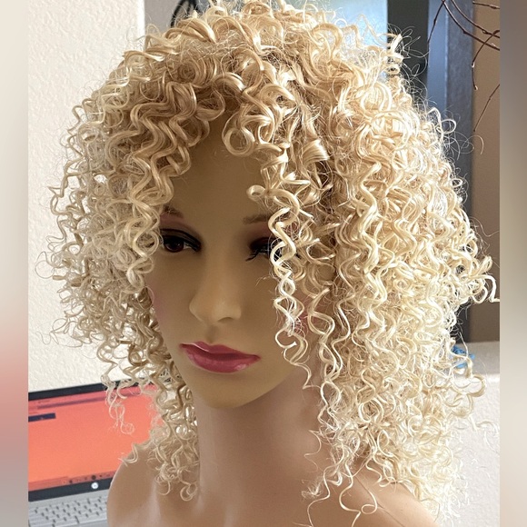 Natural Curly Blonde Wig 12” Untouched Curls Style to Desired Volume NWOT - Picture 1 of 7